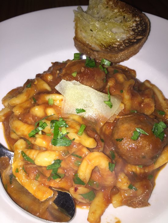 Macchialina signature dishes Cavatelli Macchialina, Tagliatelle al Funghi, Veal Parmigiana.